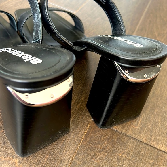 ALEXANDER WANG Hayden Leather Doubled Strap Heeled Sandals - Size 39, Black - Picture 7 of 10